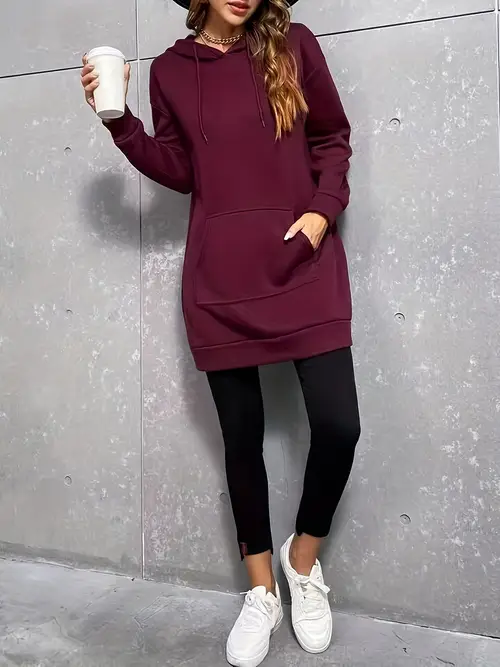 Girls Women'S Thick Fleece-Lined Hooded Sweatshirt