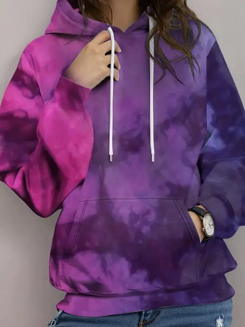 Girls Purple Dye Art Women's Hooded