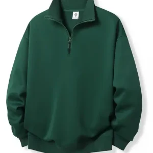 Men'S Casual Half-Zip Pullover Sweatshirt -
