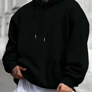 Men's Casual Hooded Sweatshirt - Solid
