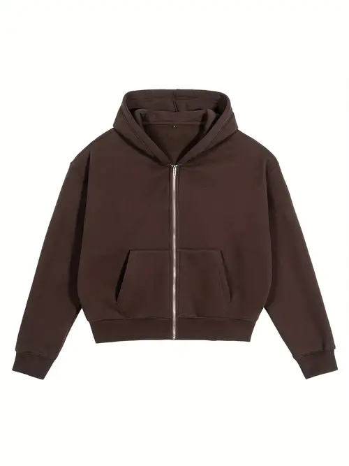 Men'S Casual Hooded Zip-Up Sweatshirt -