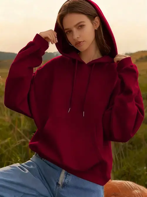 Girls Women'S Casual Hooded Sweatshirt -
