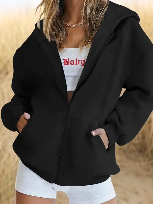 Girls Cozy Fleece-Lined Zip-Up Hoodie -