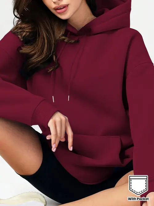 Girls Women's Thermal Hoodie Sweatshirt -