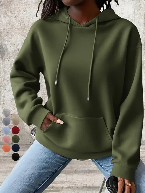 Girls Women'S Olive Green Hoodie -