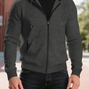 Men's Heavy-Duty Full-Zip Hooded Jacket with