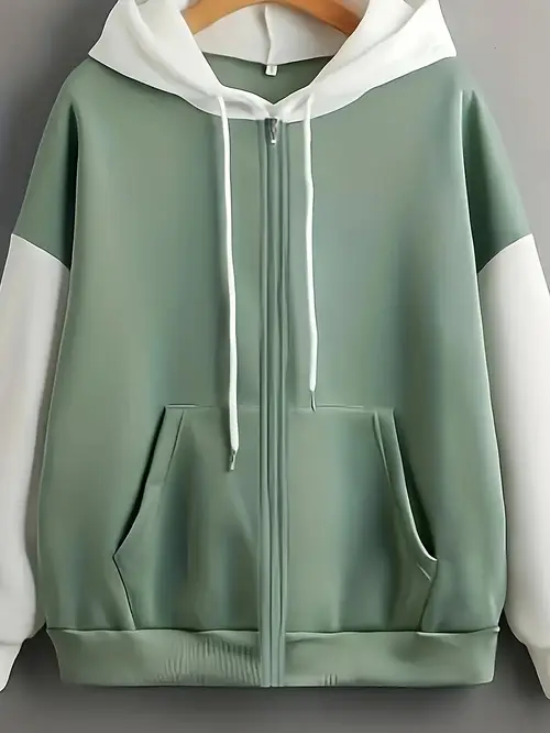 Girls Women'S Fashion Zip-Up Hoodie