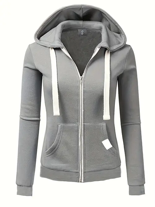 Girls Women's Elegant Full-Zip Hooded Sweatshirt