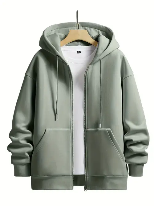 Men'S Hooded Zip-Up Hoodie - Casual