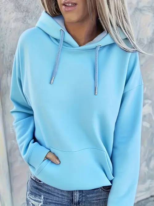 Girls Women's Turquoise Hooded Sweatshirt -