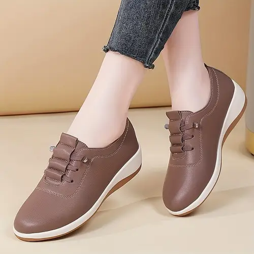 Women’s Slip-On Loafers - All-Season Casual Shoes With Lace-Up Closure,