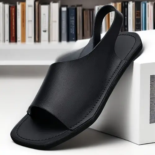 Men’s Summer Casual Sandals - Stylish Brown Pu Upper With