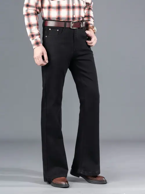 New Big Bell Bottom Jeans Classic Stretch Denim Regular Fit Jeans
