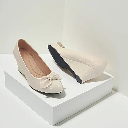 Women’s Elegant Bow-Accented High-Heel Mule Shoes - All-Season Round-Toe Tapered