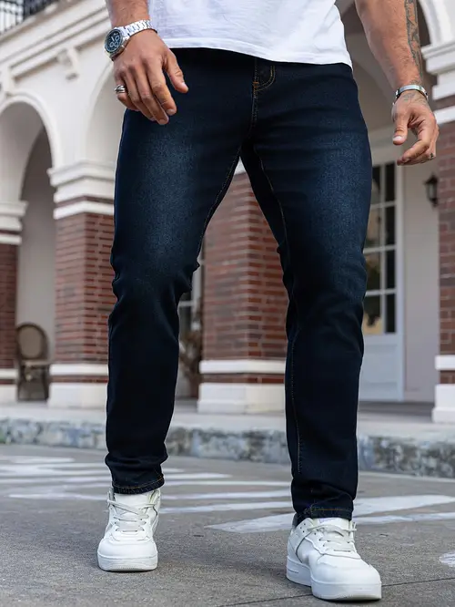 1Pc Men’s Classic Stretch Denim Jeans - Casual Slim Fit