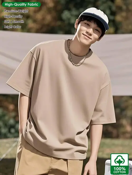 Men’s Vintage Cotton T-Shirt - Casual Crew Neck, Short Sleeve,