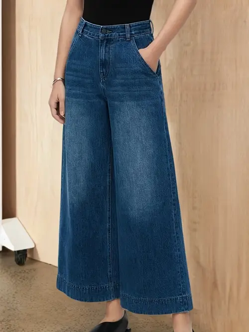 Women'S High-Waist Stretch Denim Cropped Pants