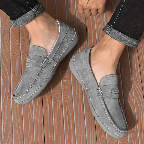 1Pr Men’s Breathable Casual Sneakers] Men’s Fashion Loafers Casual Slip-On