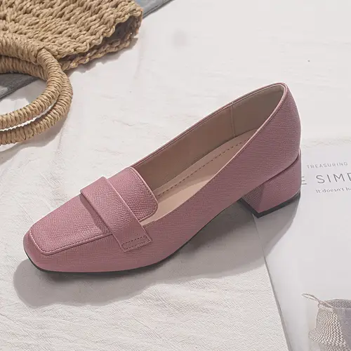 Women’s Slip-On Square Toe Heels - All-Season Everyday & Formal