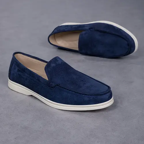 Men’s Large Size Slip-On Formal Shoes - Solid Color Low-Top