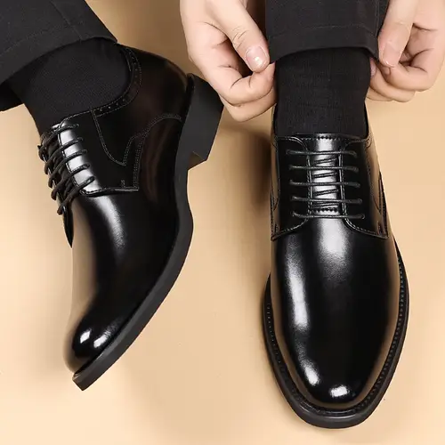 Men’s Classic Business Dress Shoes, British Style Lace-Up Derby Shoes