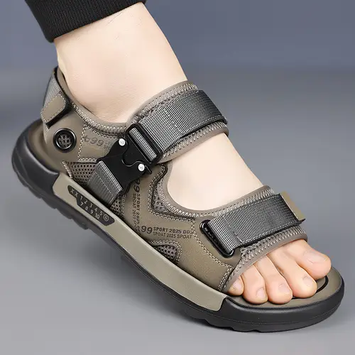 Men’s Adjustable Strap Pu - Slip-On Beach Water Shoes With