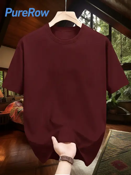 Men’s 100% Cotton Casual Crew Neck Short Sleeve T-Shirt -