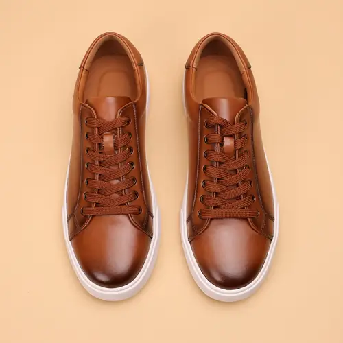 Classic Fashion Genuine Leather Men’s Casual Sports Shoes, Comfortable Breathable