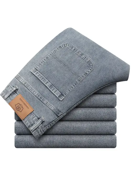 Men’s Vintage Stretch Slim Fit Straight Leg Jeans, New Trendy