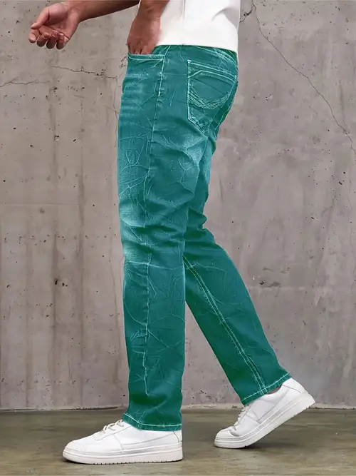 Men’s Stretch Jeans - Slim Fit Non-See-Through Pants With Stretchable