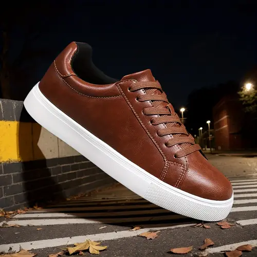 Men’s Vintage Casual Slip-On Sneakers - Comfortable Low Top Lace-Up