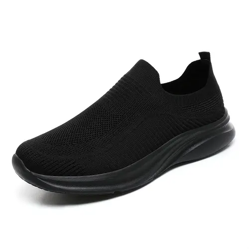 Men’s Slip-On Walking Sneakers - Breathable Mesh, Soft Eva Sole,