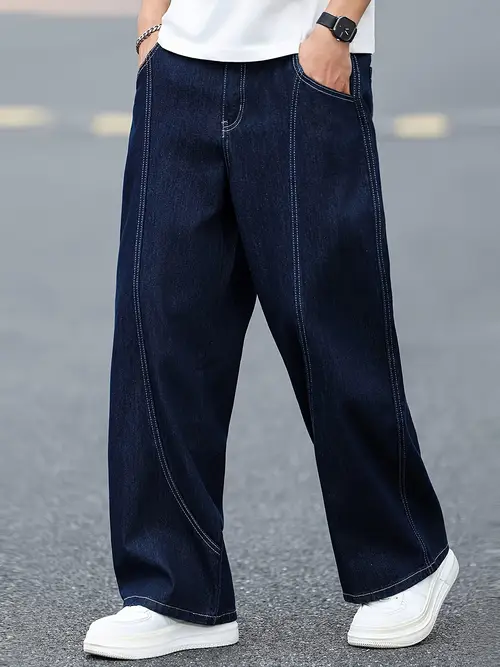 1Pc 'S & 'S Heavyweight Blue Jeans - Oversized Loose