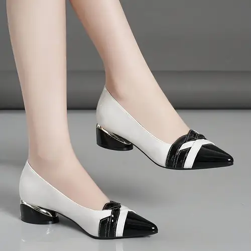 Women’s Elegant Pointed Toe Heels - Chunky Block Heels, Non-Slip