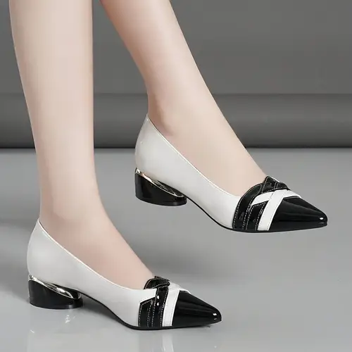 Women’s Elegant Pointed-Toe Stiletto Heels - Comfortable Synthetic Cover Mid-Heel
