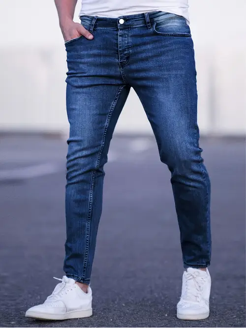 Men’s Slim-Fit Stretch Jeans - Stretch Denim Pants With Non-See-Through