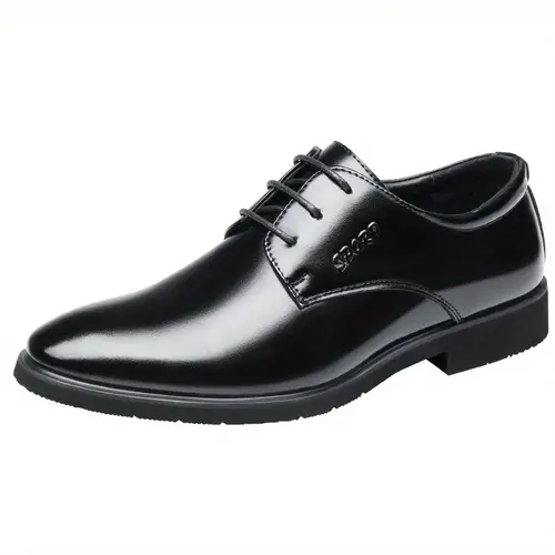 Men’s Almond Toe Derby Shoes, Lace-Up Front Dress Shoes For
