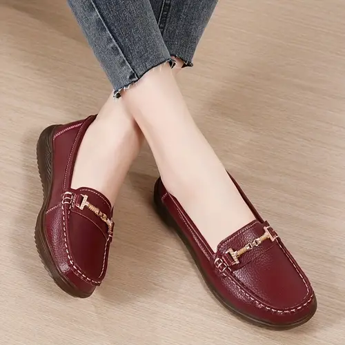 Elegant Women’s Slip-On Loafers - Korean Style Beige Flat Shoes