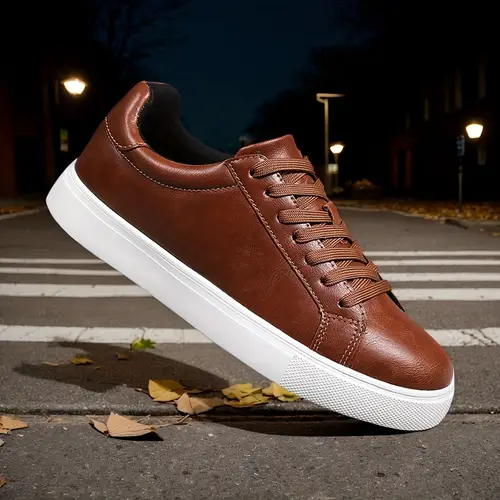 Men’s Classic Low-Cut Sports Shoes, Comfortable Laced Casual Shoes, Four