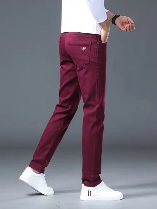 High-End Purple Trendy Men’s Stretch High Quality Washed Cotton Versatile