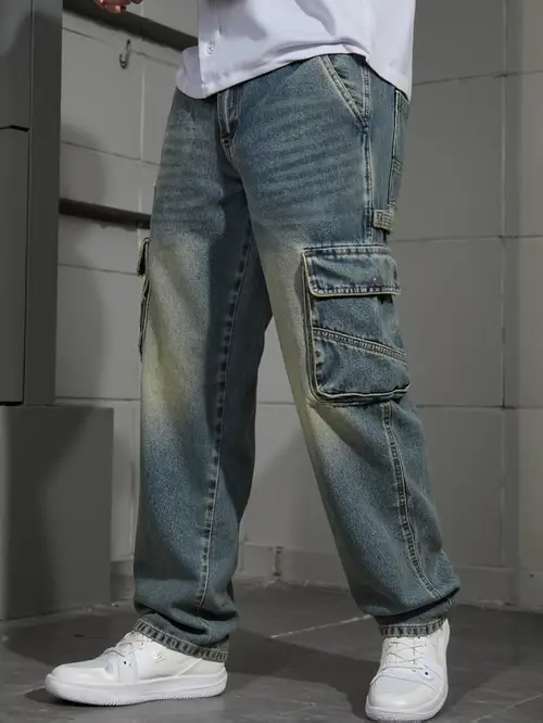 Men’s Autumn/Winter Retro Non-Stretch Regular Fit Straight-Leg Denim Jeans