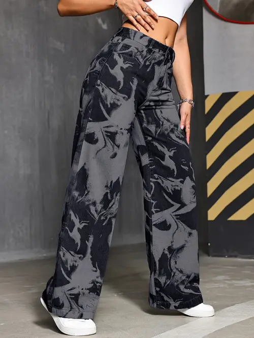 Elegant Special Line Straight-Leg Full-Length Pants - Mid-Rise Button-Fly Washed Jeans