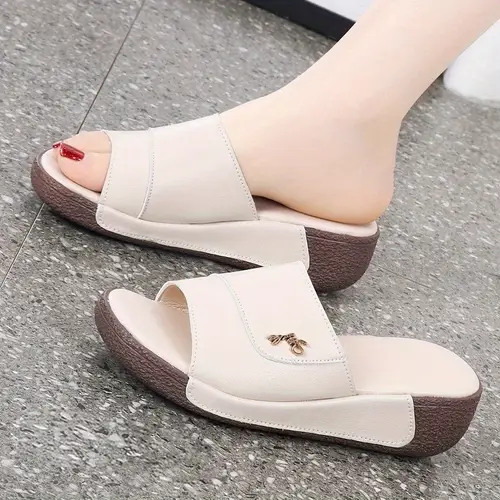 Women’s Slip-On Platform Sandals With Thick Cushioned Sole - Soft