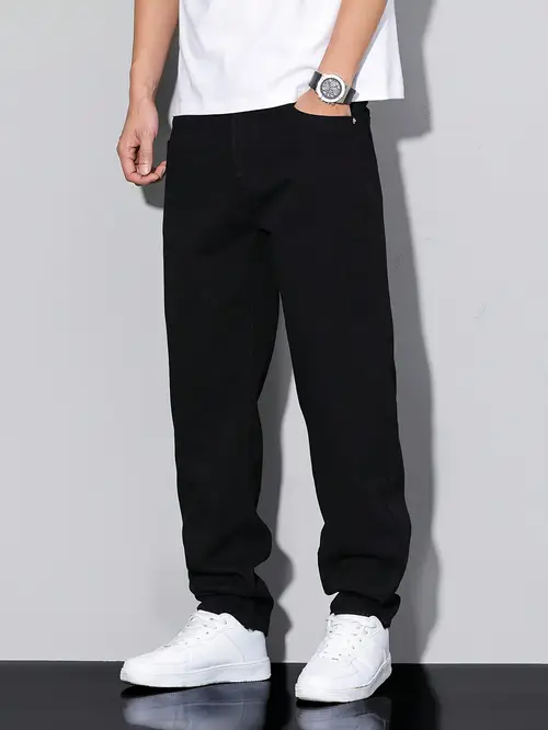 Men’s Straight-Leg Stretch Jeans - Elastic Waist Formal & Everyday