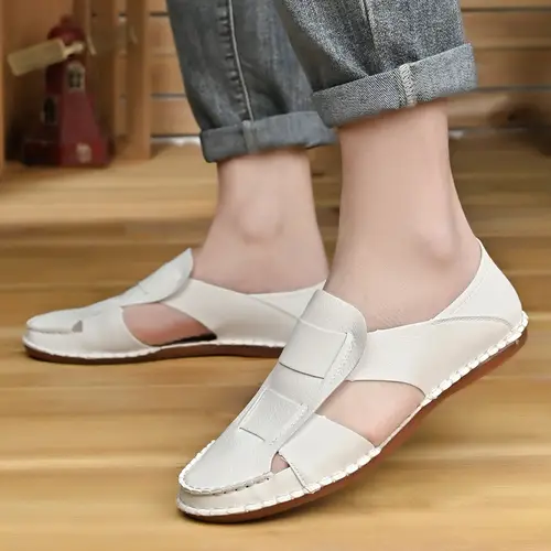 Men’s Classic Fisherman Sandals With Closed Toe, Breathable Hollow-Out Design,