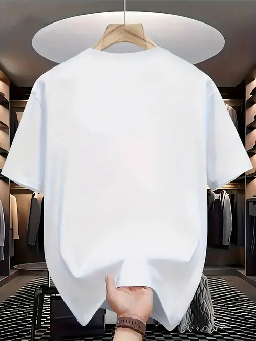 Men’s Summer Casual Short Sleeve T-Shirt With All-Over Subtle Chest