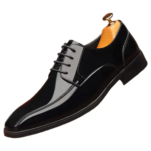 Men’s Solid Cap Toe Oxford Shoes - Split Uppers, Wear-Resistant