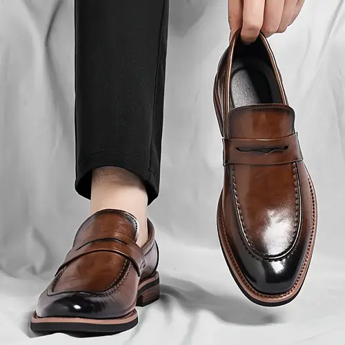 Men’s British Style Slip-On Loafers - Breathable & Comfortable Office