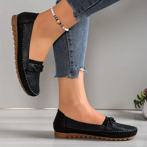 Women’s Slip-On Soft Sole Casual Flats, Wide Fit Breathable Comfort,