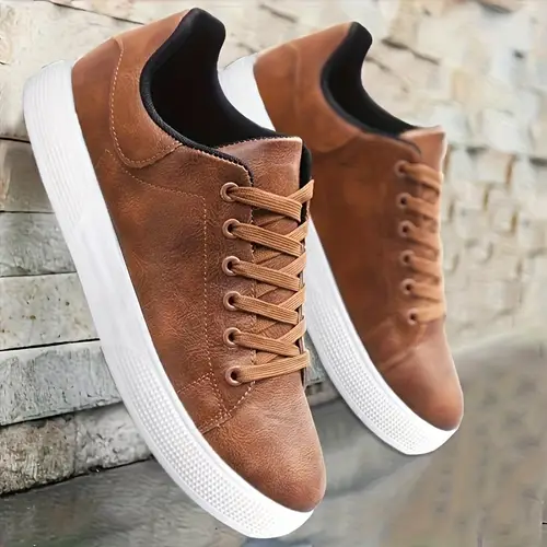Men’s Casual Sneakers - Low-Top Lace-Up Shoes With Round Toe,